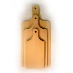 dřevěná prkénka s rukojetí