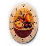 dřevěné hodiny - talíř s ovocem